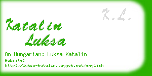 katalin luksa business card